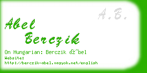 abel berczik business card